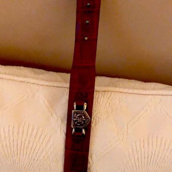 Vintage Brighton brown leather belt w/silver - Picture 3 of 4